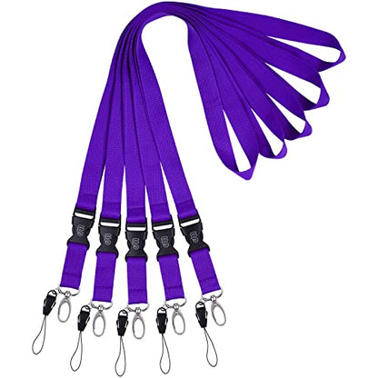 Wisdompro Office Lanyard, 5 Pack 23 inch Neck Strap Lanyards - Purple - color: 5pack Purple