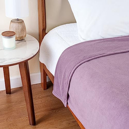 Berkshire Blanket Microfleece King Size Bed Blanket Lavender, Lightweight Soft Breathable Plush Micro Fleece Blanket for Bed Couch Sofa, 90x108 Inches - color: Lavender, size: King/Cal King