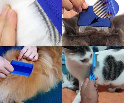 9 Pieces Pet Flea Lice Comb, Dog And Cat Tear Stain Remover Comb, Remove Eye Mucus Crust Dandruff Floating Hair. Pet Grooming Comb Kit For Long And Short Haired Dog Cat(Blue,Rose Red, Green)