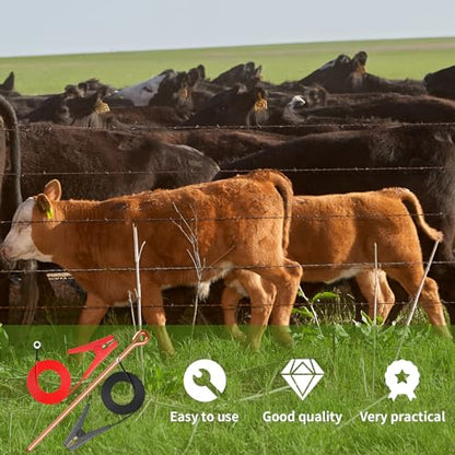 3Ft Electric Fence Wire, Solar Fence Charger Electric Fence Kit Connect Electric Fence Jumper Leads Cable with Crocodile Clip for Electric Fence Connectors Solar Electric Fence