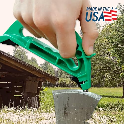 AccuSharp All-in-One Sharpener, All Purpose Sharpener for Knives, Scissors, Garden Tools, Sharpens & Restores Serrated Knives, Cleavers, Axes, Machete, Green - color: Green
