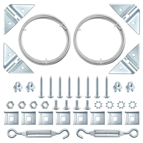 HOME MASTER HARDWARE Anti Sag Gate Kit for Wooden Fence, Zinc Plated 2 Pack | Anti-Sag Gate Hardware Kit, Prevent Fence Gate Sag, Heavy Steel Cable(7.5ft), for 6 ft x 4 ft Gates, Included Screws - color: Zinc, size: 2 Pack