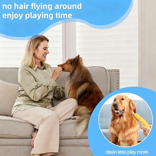 Undercoat Rake for long haired Cats & Small/Medium Dogs – Deshedding Brush & Dematting Comb for Double-Coated Pets with Long Hair, Matted Fur – Grooming Tool for Kitten, Puppy and Rabbit (yellow) - color: Yellow