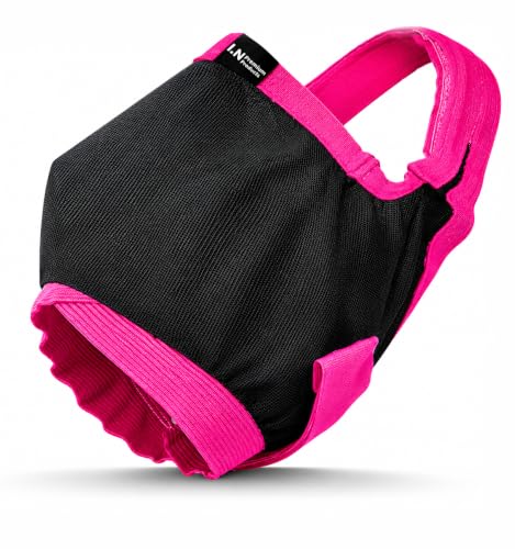 Cattle Livestock Fly Mask Fleece Padding Breathable Mesh Adjustable Fit for All Cattles (Black, Pink) (Pink) - color: Pink
