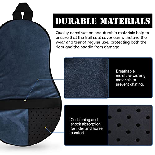 Harrison Howard Trail Seat Saver Western Tack Saddle Ride-on Pad with Cushion Bottom Helps Distribute Back Pressure - color: Navy