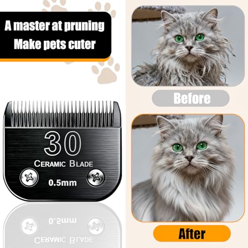3Pack Dog Grooming Blades Replacement for Andis Dog Clpper 5FC Blades - size: Black(30)