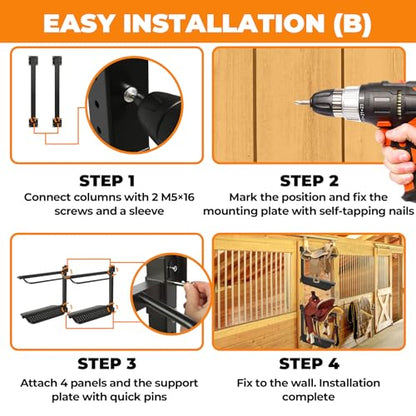 Sidasu 4 Tier Saddle Rack Wall Mount Detachable, Heavy Duty Saddle Stand - size: Detachable