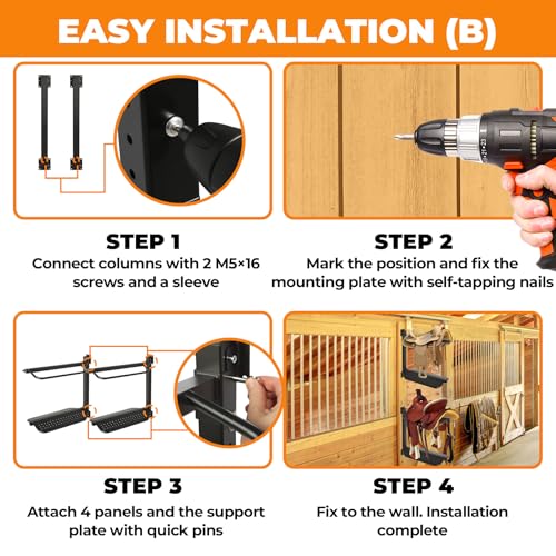 Sidasu Split-Type Saddle Rack, 4 Tier Heavy Duty Wall Mounted Saddle Rack - size: Detachable