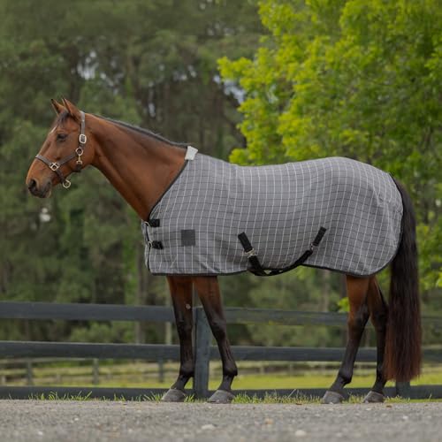 Equinavia Luftig Waffle Cooler | 100% Cotton - Grey/Black - 74 in - color: Grey/Black, size: 74 in
