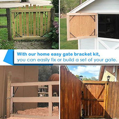 Heavy Duty Fence Gate Kit Gate Hardware No Sag Kit 2x4s Adjustable for Wooden Fence Gate Windows Shed Doors - size: 1 Set