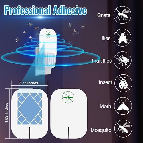 Qualirey 30 Pack Flying Insect Trap Refill Compatible with VEYOFLY Fly Trap VF01, Glue Board Bug Catcher, Replacement Sticky Glue Cards for Insect Bug Mosquito Gnat Fruit Fly Traps Indoors (Classic)