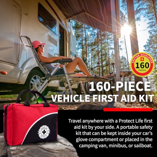 Protect Life Survival First Aid Kit for Home/Business, Camping Kits 160pcs - size: 160 Pieces