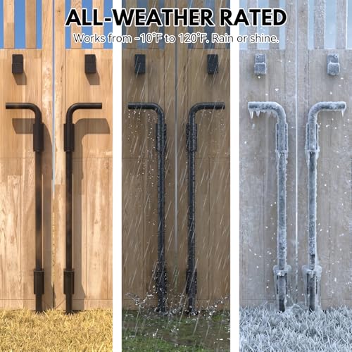 24" Heavy Duty Cane Bolt Drop Rod for Gate, Pack of 2 | Thickened Steel Outdoor Gate Latch, Wind Resistant for Wood, Vinyl, Metal, Iron, Double Fencing - size: 24 inch-2 Pack