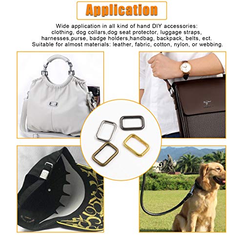 1 inch 25mm Metal Belt Buckle Hardware Assortment Webbing Strap Loops Clasp for Belt Craft DIY Accessories - style: Rectangle Rings
