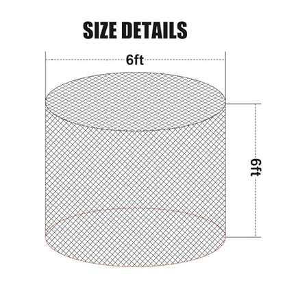 6 * 6ft Completely Upgraded Bolded Round Bale Hay Net for Horses&Livestock, Large Heavy Duty Round Bale Hay Net, 12-Strand Knotless Slow Feeder Hay Net with 2.2inches Holes