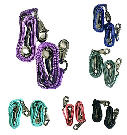 Majestic Ally Pack of 2, Double Thick Trailer Tie for Horse Haulage with Adjustable Buckle, Panic Snap and Bull Snap – 1 Inch by 36 Inch (Purple) - color: Purple