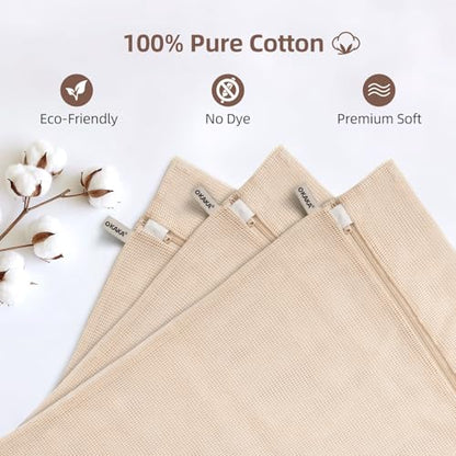 100% Pure Cotton Mesh Laundry Bags, Premium Soft, No Dye, Natual,Set of 3(XXL) - size: XX-Large