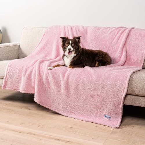 PetAmi Fluffy Sherpa Waterproof Dog Blanket for Large Pet Cat, 60x80, Pink - color: Pink, size: X-Large (60x80)