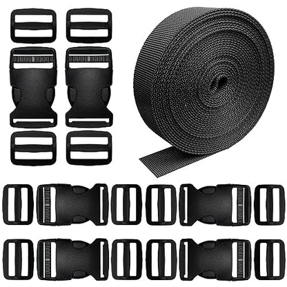 1 Inch Buckles and Straps Kit, 6 Buckles and 6 Yards Nylon Webbing Straps. - color: 1 Inch Buckles Straps