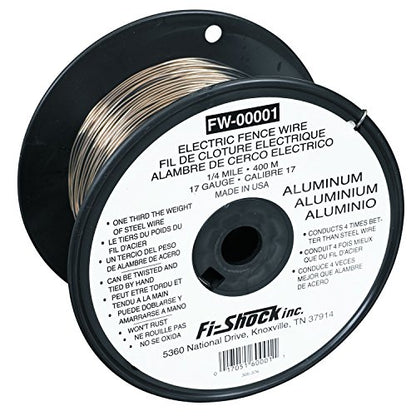 Zareba Fi-Shock 17 Gauge Aluminum Wire for Electric Fencing - 1/4 Mile Spool - FW-00001T - Highly Conductive Aluminum Wire for Electric Fences - Rust Proof & Lightweight - 4 Pack - size: 4 Pack