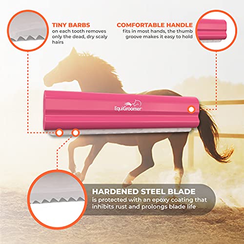 EquiGroomer 8-Inch Deshedding Brush for Dogs & Horses, Pink - color: Pink