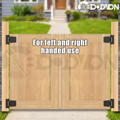3.5 Inch Heavy Duty Gate Hinges, Extra Thick Black Shed Barn Door Hinges for Wooden Fences, Yard Gate, Vinyl Fence Gate, Garage, Gate Door Hinges for Indoor Outdoor(4 Pack)
