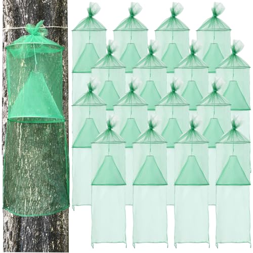 Qualirey 2 Pack Spotted Lanternfly Trap Lanternfly Killer for Tree,Green | Circle Traps for Lantern Flies Mesh Lanternfly Catcher with Jute Rope and Nails Outdoor Insect Bug Trap to Protect Trees - color: Green