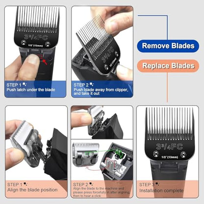 3PCS 3FC Blade Dog Grooming Blades Compatible with Andis/Wahl KM10 Series - color: 3FC
