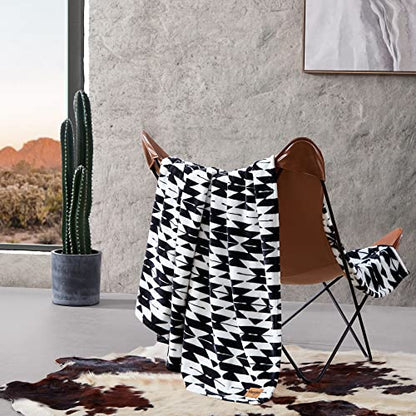 Wrangler - Soft Plush Throw Blanket for Bed & Couch, 50x70 - color: Navajo Black, size: 50" x 70"