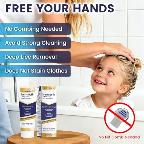 Ivermectin Lotion 0.5% Lice Treatment Lotion, 10-Minute Use, Adults & Kids
