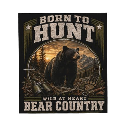 Bear Hunting Throw Blanket Gift 50"x60" - color: Bear Hunting 2, size: 50''x60''