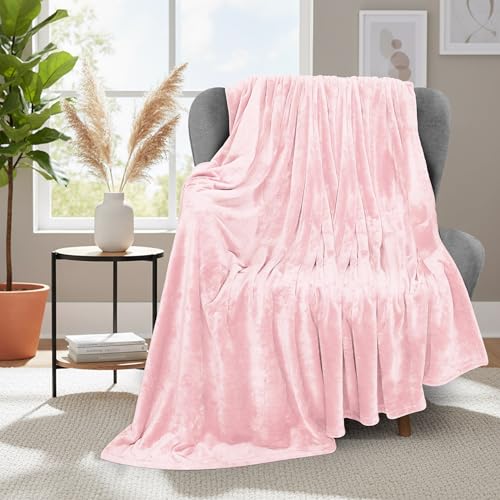 Utopia Bedding Ultra Soft Fleece Bed Blanket Throw Size Pink (50x60 Inches) - color: Pink, size: Throw (50x60 Inch)