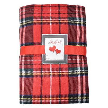 Angelina Women's Cozy Fleece Wearable Blanket or Blanket with Slipper Set - color: Christmas Checker Wearable Blanket, size: One Size Fits Most