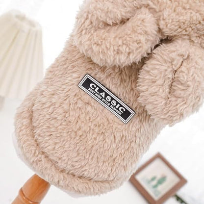 Selena Cat Bunny Ears Costume Cute Dog Kitten Hoodies Sweater Rabbit Ears Puppy Pet Apparel (Small,Beige) - color: Beige, size: Small