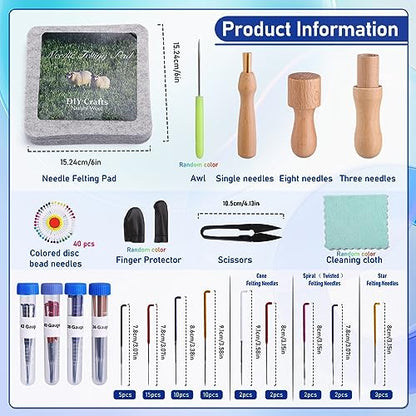 Mayboos Needle Felting Kit, 6"x6" Needle Felting Pad Tools