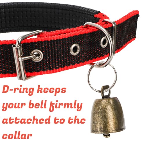 Coloch 12 Pack Goat Collars with Bells, Adjustable Nylon Sheep Collar with Anti-Lost Loud Cow Bells Small Copper Bronze Bells for Sheep, Cow, Goat, Dog