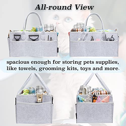 Pet Grooming Tote, Dog Grooming Supplies Organizer, Travel Outdoor (Bag ONLY) (Sliver Grey) - color: Sliver Grey