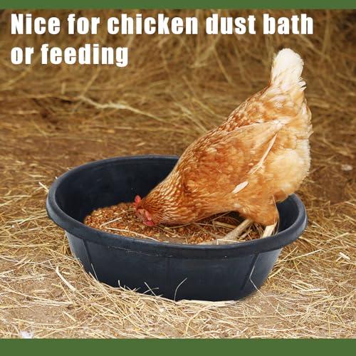 Sadnyy 2 Pcs 8 Quart/2 Gallon Rubber Feeder Pan Horse Feed Bucket - size: 8 Quart/2 Gallon