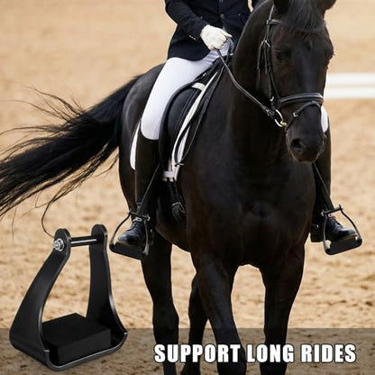 Sadnyy 2 Pcs Polymer Trail Stirrups 2.5" Cushioned Trail Stirrups Endurance Horse Riding Tools Foam Pad Footbeds for Riding Safety Climb Long Rides