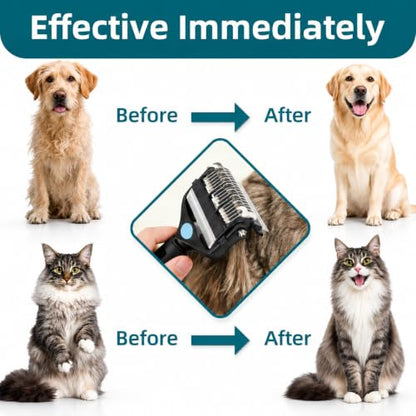 3-IN-1 Pet Grooming Tool - Undercoat Rake, Dematting Comb & Deshedding Brush for Cats, Dogs, Horses - Removes Mats, Tangles & Loose Fur, Reduces Shedding & Prevents Hair Mess (Blue) - color: Blue