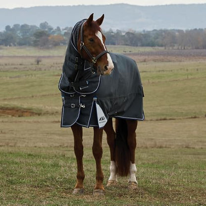 WeatherBeeta ComFiTec Ultra Turnout Detach-A-Neck 360g, Charcoal, 75" - color: Charcoal, size: 75"