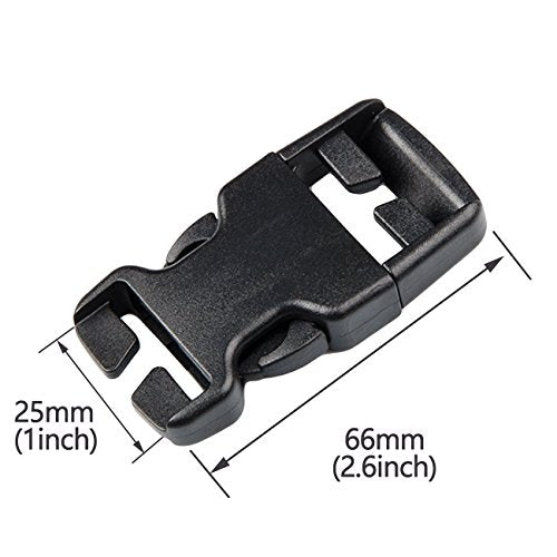 DYZD Plastic Buckle Repair Kit Quick Release Buckles No Sewing Required for Backpack Bag (25 mm, 2pcs Black) - color: 2pcs Black
