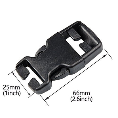DYZD Plastic Buckle Repair Kit Quick Release Buckles No Sewing Required for Backpack Bag (25 mm, 2pcs Black) - color: 2pcs Black