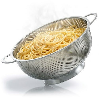 Stainless Steel Strainer for Rice With Handles, Fine Holes, 5 Qt