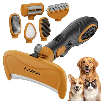 Deshedding Dog Brush Grooming Kit for Dogs & Cats, All Coat Types