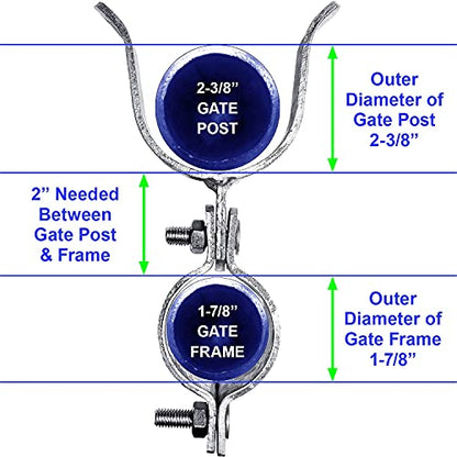 1-7/8" x 2-3/8" Chain Link Fence Gate Fork Latch - Fence Gate Latch - Galvanized Fence Gate Latch with Hole for Padlock - size: 1-7/8" X 2-3/8"