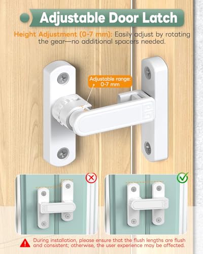 Adjustable Barn Door Locks, 90/180 Degree Gate Latch, White - color: White-1 Pc