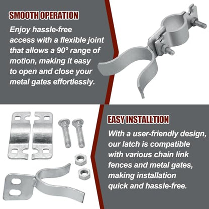 1-3/8" x 1-3/8" Chain Link Gate Latch, Silver - size: 1-3/8" x 1-3/8"
