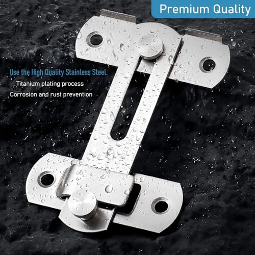 2 Set 4" Gate Latches Safety Door Lock for Barn Door, Stainless Steel Farm Flip Gate Latch,Silver - size: Silver - 4"