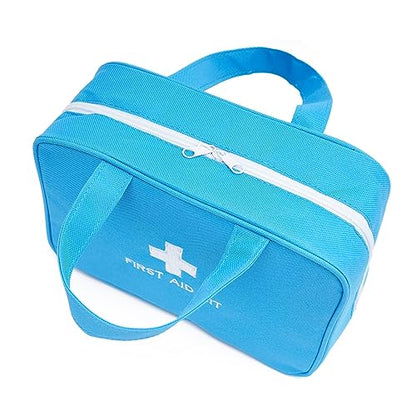 TOPASION Compact Empty First Aid Kit Bag Emergency Trauma Medical Pouch Travel Medicine Organizer Bag for Home, Camping, Traveling, Car (Blue) - color: Blue